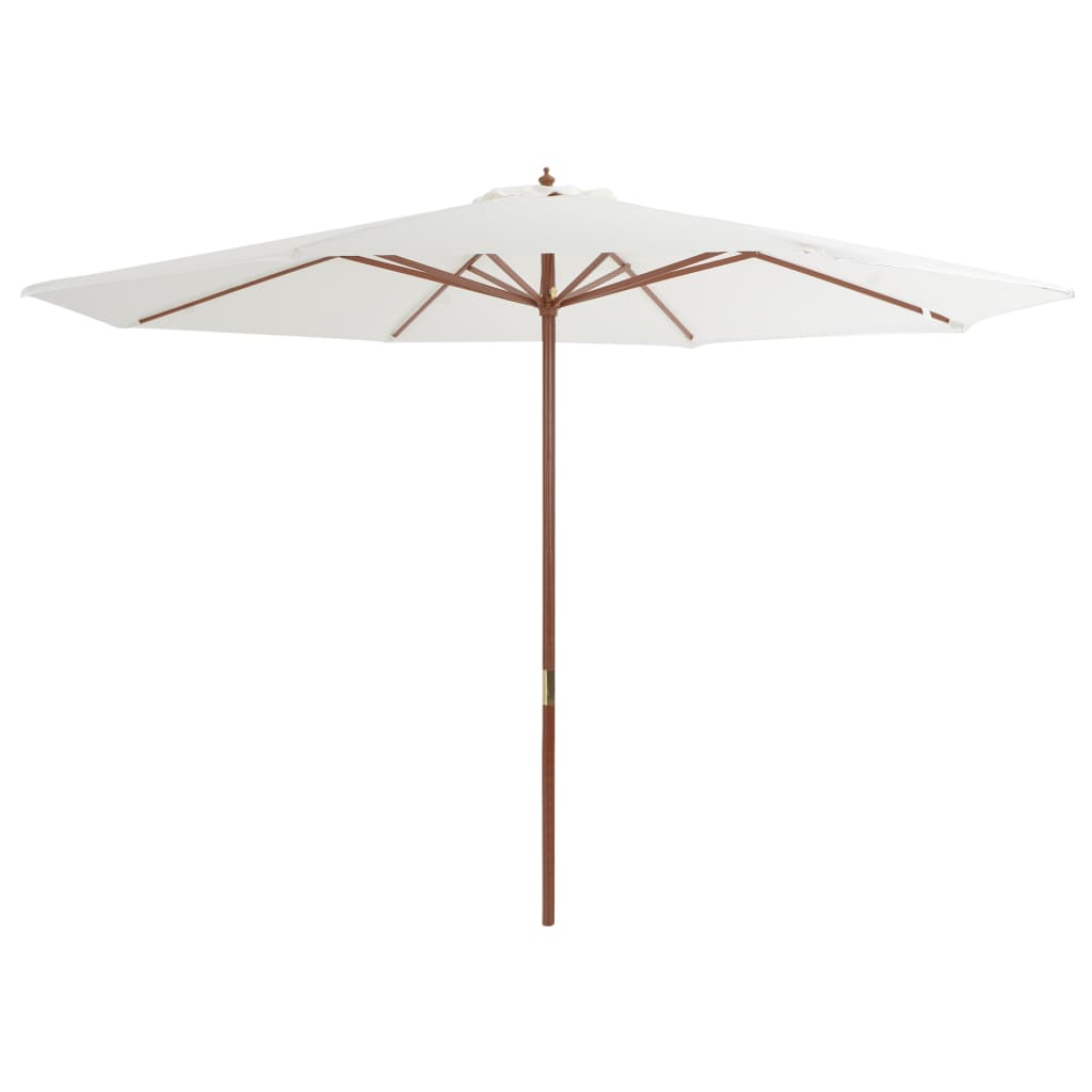 Parasol vidaxl avec poteau en bois 350 cm de sable blanc