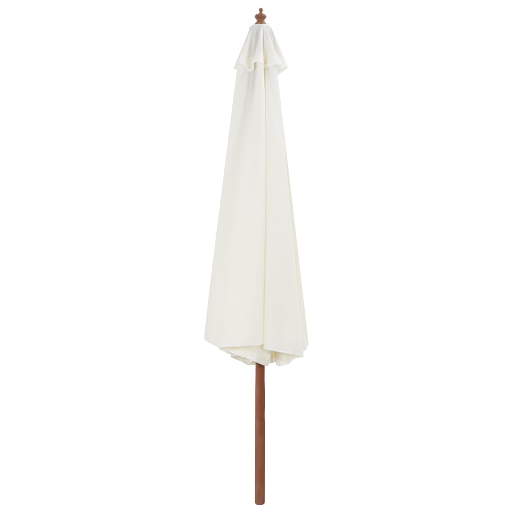 Parasol vidaxl avec poteau en bois 350 cm de sable blanc