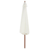 Parasol vidaxl avec poteau en bois 350 cm de sable blanc