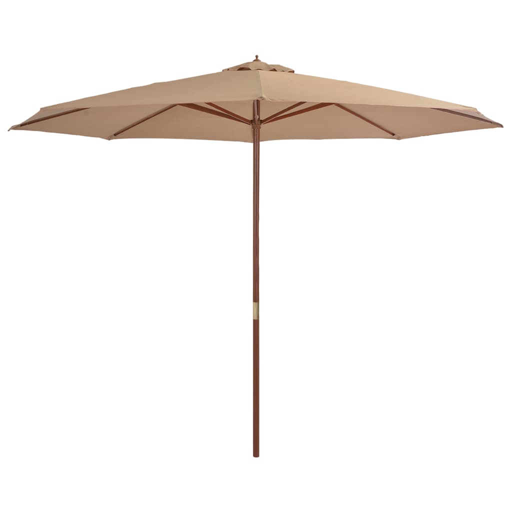 Vidaxl -Parasol mit Holzstange 350 cm Taupe