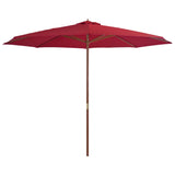 Vidaxl parasol s dřevěným pólem 350 cm Bordeaux Red