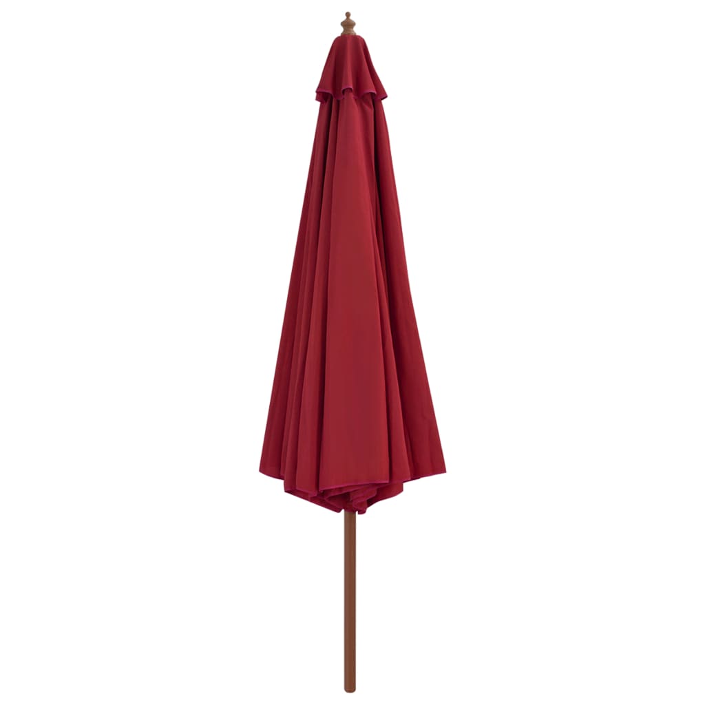 Vidaxl parasol s dřevěným pólem 350 cm Bordeaux Red