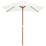 Vidaxl -parasol med trepol 150x200 cm sand -farget