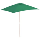 Vidaxl -parasol med trepol 150x200 cm grønn