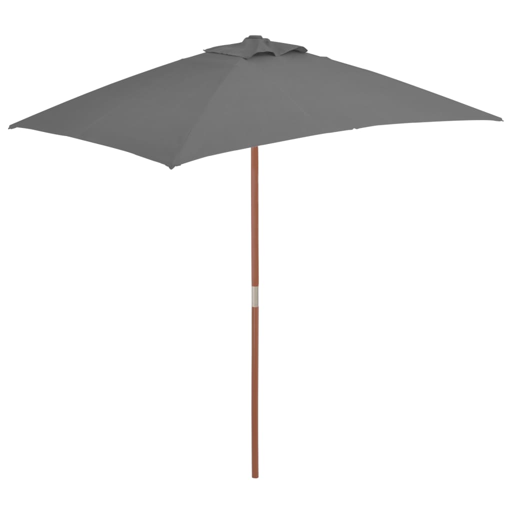 Vidaxl -parasol med trepol 150x200 cm Antracitt