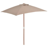 Vidaxl -parasol med trepol 150x200 cm taupe