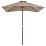 Vidaxl -parasol med trepol 150x200 cm taupe