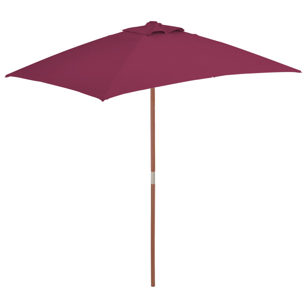 Vidaxl -parasol med trepol 150x200 cm Bordeaux rød