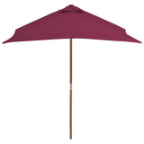 Vidaxl -parasol med trepol 150x200 cm Bordeaux rød