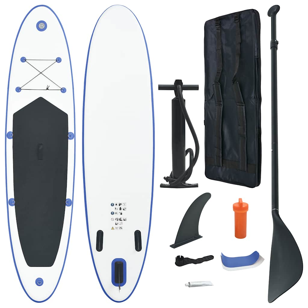 Vidaxl Stand-up paddboard napihljivo modro in belo