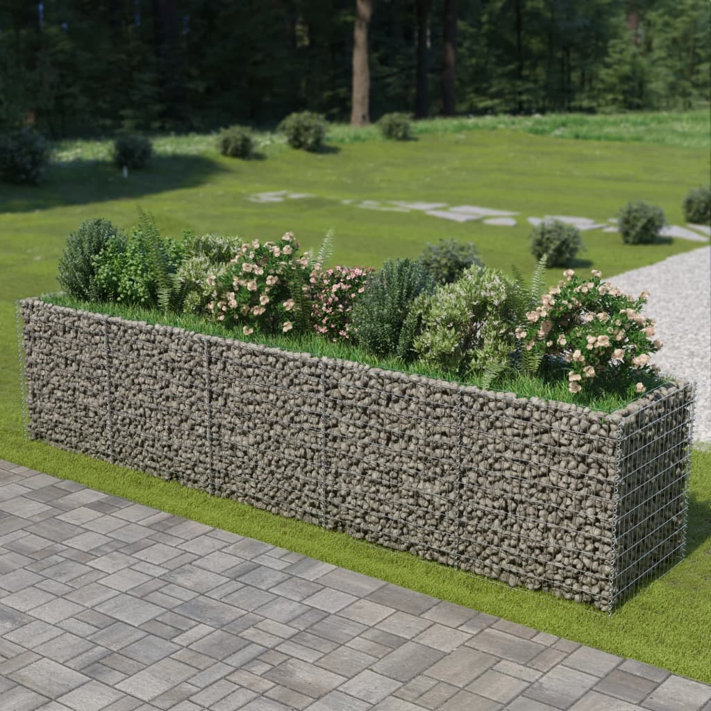 Vidaxl Gabion Planning Boîte augmentée 450x90x100 cm en acier galvanisé