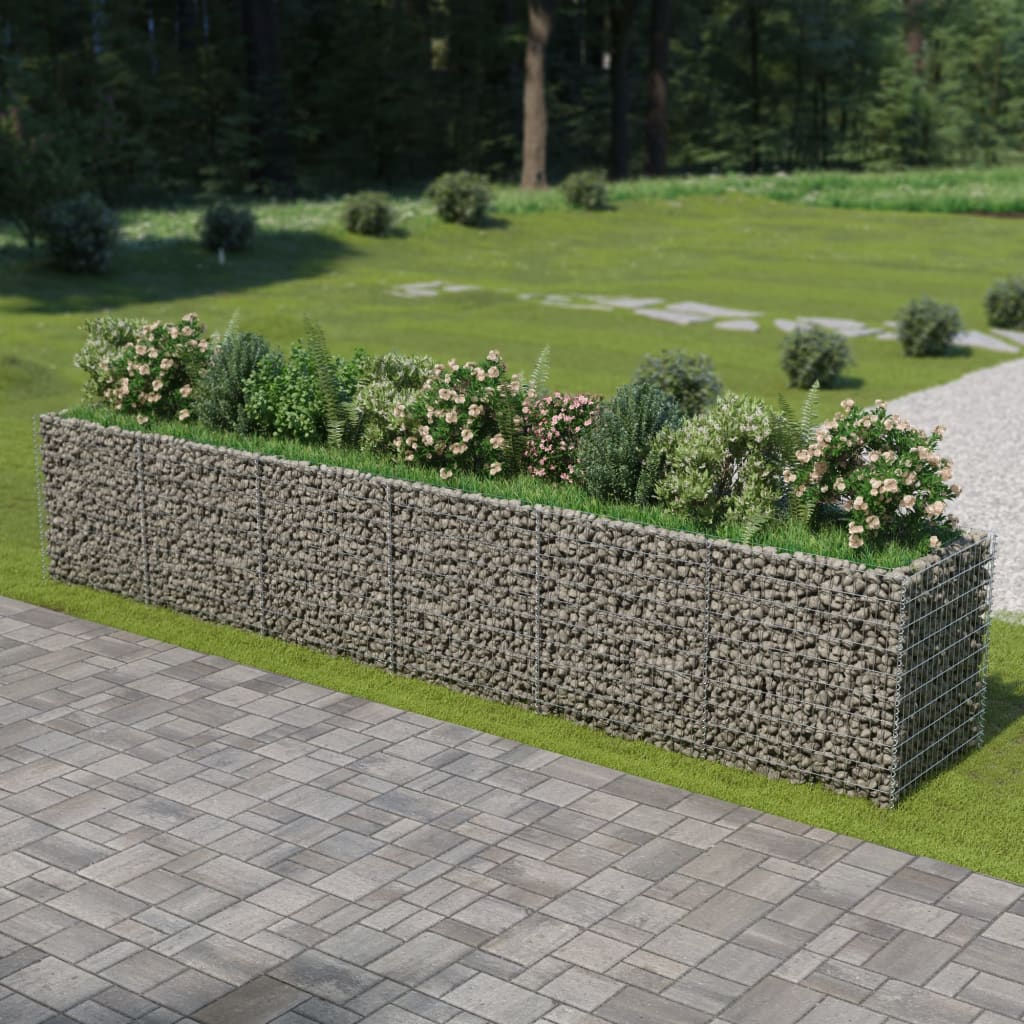 Vidaxl Gabion Planning Box hævet 540x90x100 cm galvaniseret stål