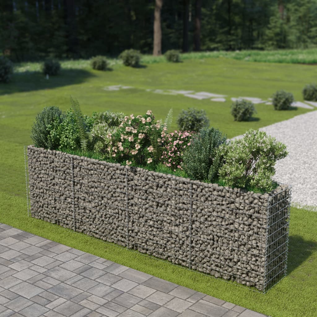 Plánovací krabice Vidaxl Gabion zvedla 360x50x100 cm galvanizovaná ocel