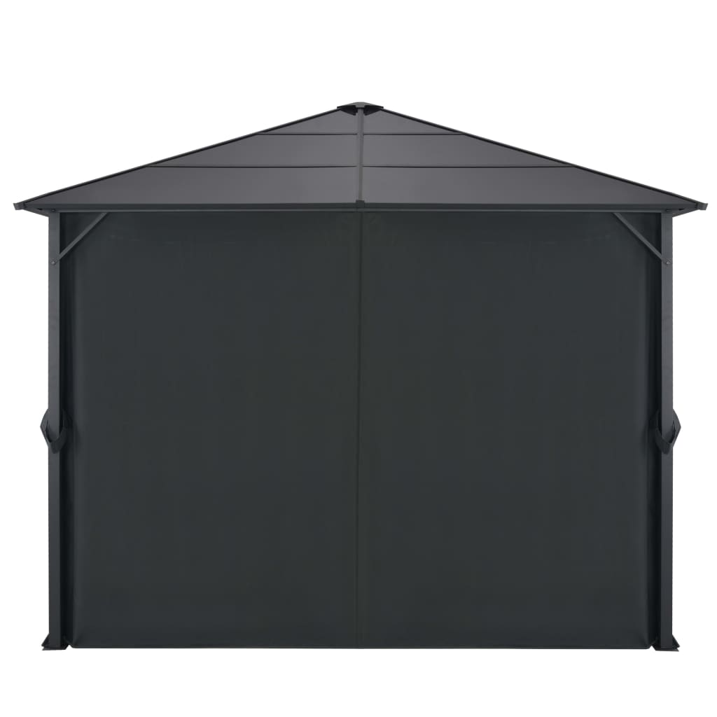 Vidaxl Arbor med gardin 3x3 m aluminium svart