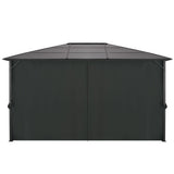 Vidaxl Arbor med gardin 4x3x2,6 cm aluminiumsvart