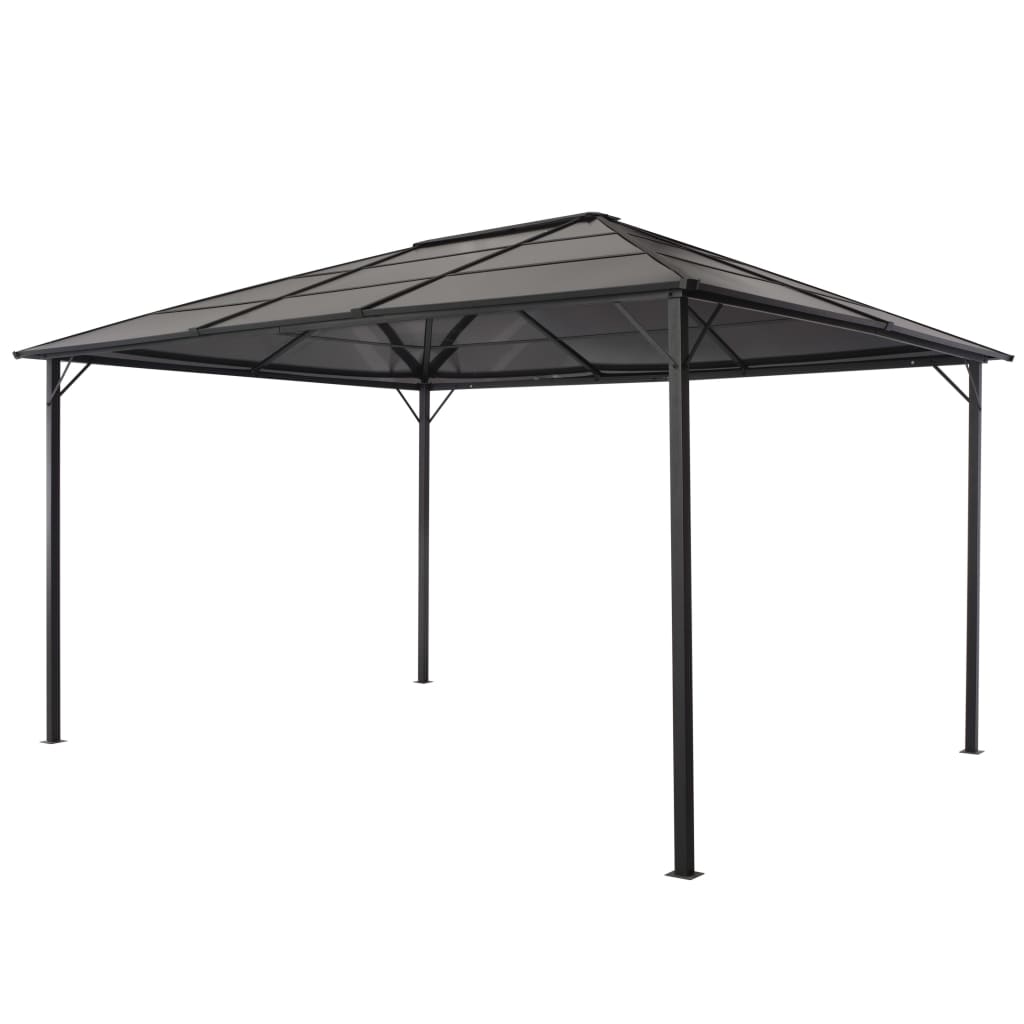 Vidaxl Arbor med tak 4x3x2,6 m aluminium svart