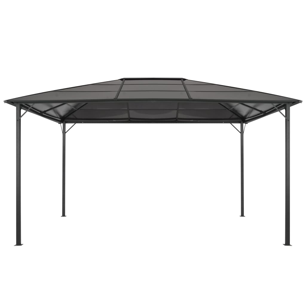 Vidaxl Arbor med tak 4x3x2,6 m aluminium svart