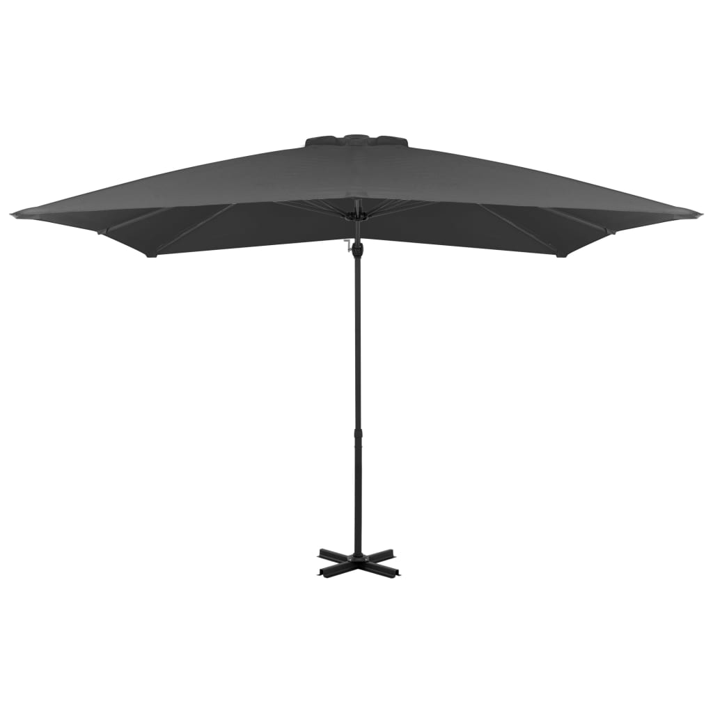 Vidaxl Floating parasol with aluminum pole 250x250 cm anthracite -colored