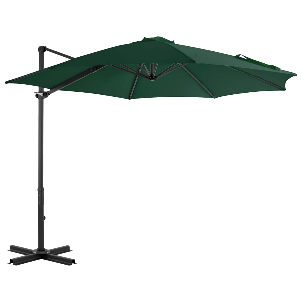 Vidaxl -schwimmendes Parasol mit Aluminiumpol 300 cm Grün