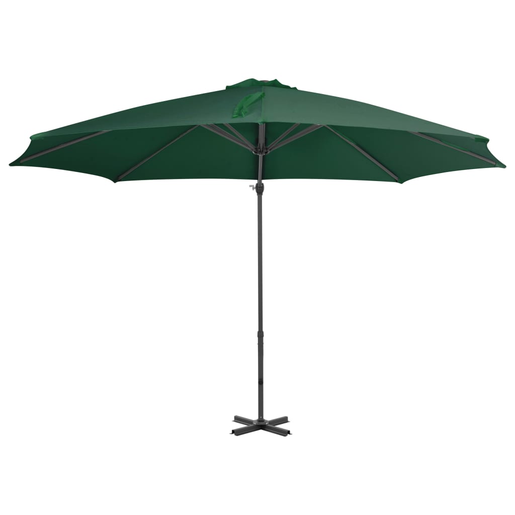 Vidaxl -schwimmendes Parasol mit Aluminiumpol 300 cm Grün