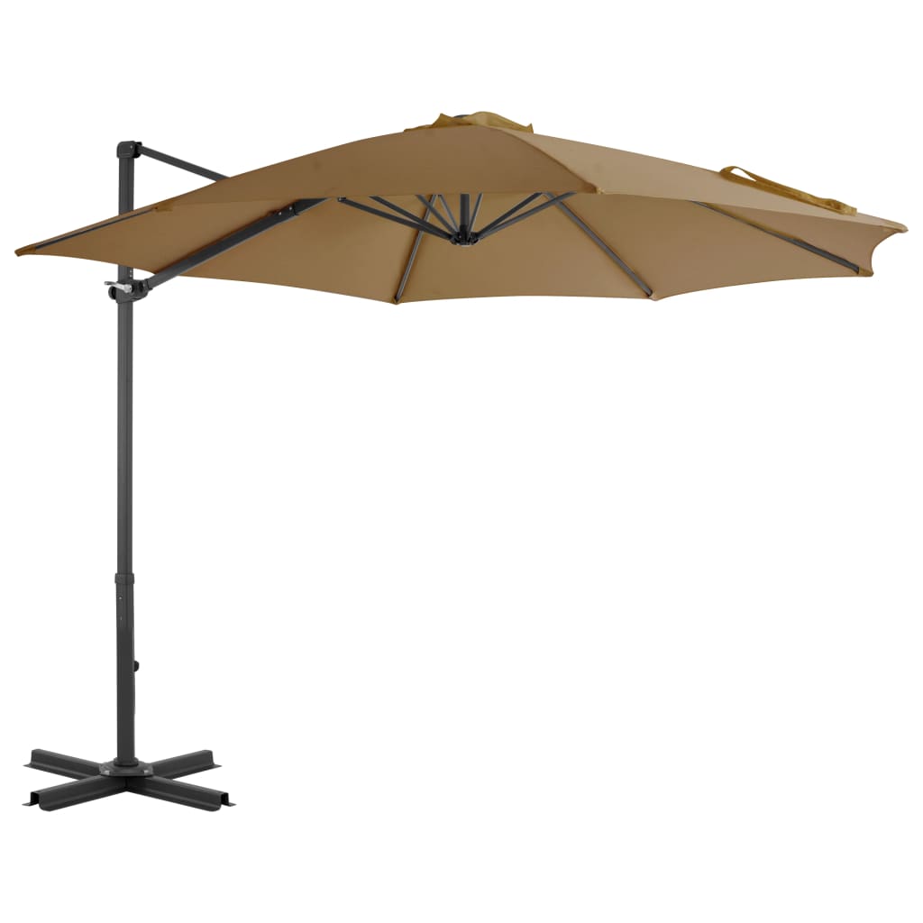 VidaXL Zweefparasol met aluminium paal 300 cm taupe