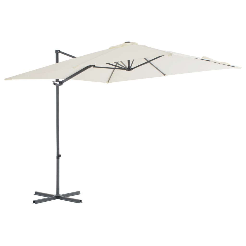 Vidaxl Floating parasol with steel pole 250x250 cm sand -colored