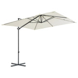 Vidaxl Floating parasol with steel pole 250x250 cm sand -colored