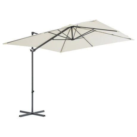 Vidaxl plovoucí parasol s ocelovým pólem 250x250 cm písek -