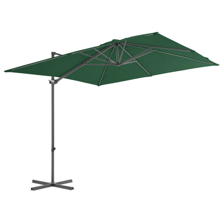 Vidaxl plovoucí parasol s ocelovým pólem 250x250 cm zelená