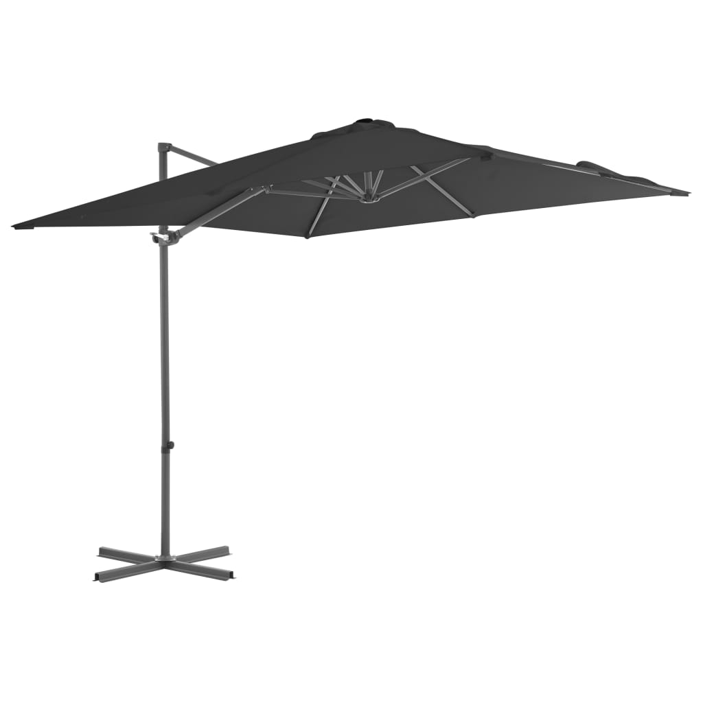 Vidaxl Floating parasol with steel pole 250x250 cm anthracite -colored