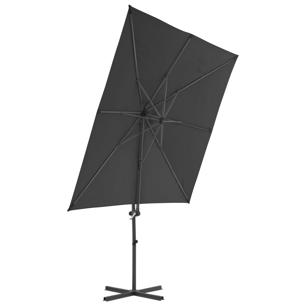 Vidaxl Floating parasol with steel pole 250x250 cm anthracite -colored