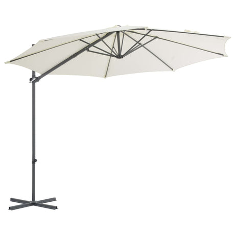 VidaXL Zweefparasol met stalen paal 300 cm zandkleurig