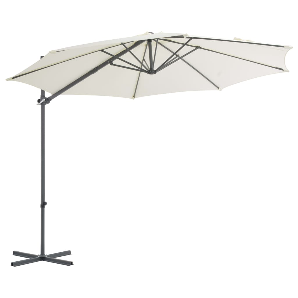 Vidaxl flydende parasol med stålstang 300 cm sand -farvet