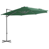 Vidaxl plovoucí parasol s ocelovým pólem 300 cm zelená