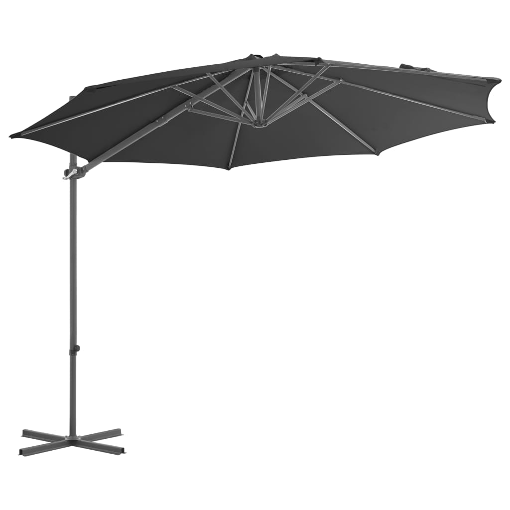 VidaXL Zweefparasol met stalen paal 300 cm antracietkleurig