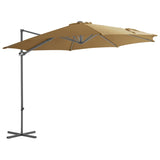 Vidaxl Floating parasol with steel pole 300 cm Taupe