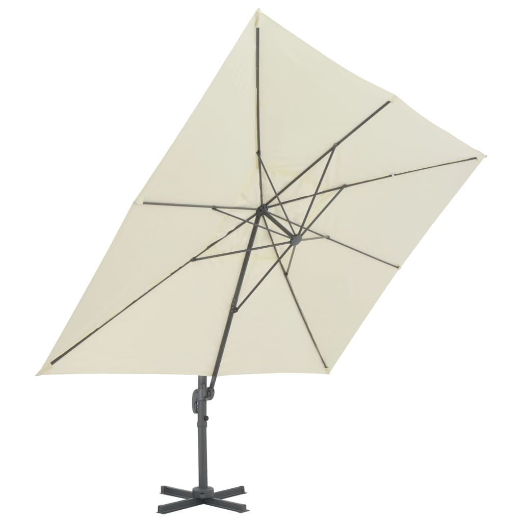 Vidaxl zweefparasol met aluminium paal 400x300 cm zandkleurig