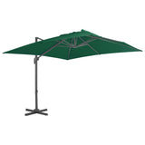 Vidaxl flytende parasol med aluminiumstang 300x300 cm grønn