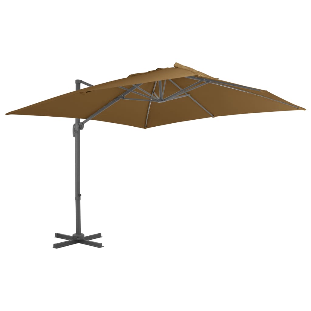 Vidaxl Floating Parasol med aluminiumstang 300x300 cm taupe