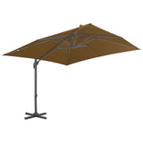 Vidaxl Floating Parasol med aluminiumstang 300x300 cm taupe