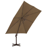 Vidaxl Floating Parasol med aluminiumstang 300x300 cm taupe