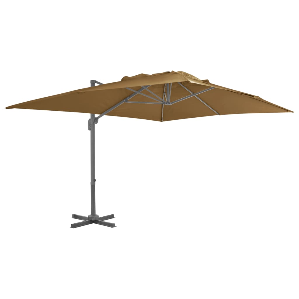 Vidaxl Floating parasol with aluminum pole 400x300 cm taupe