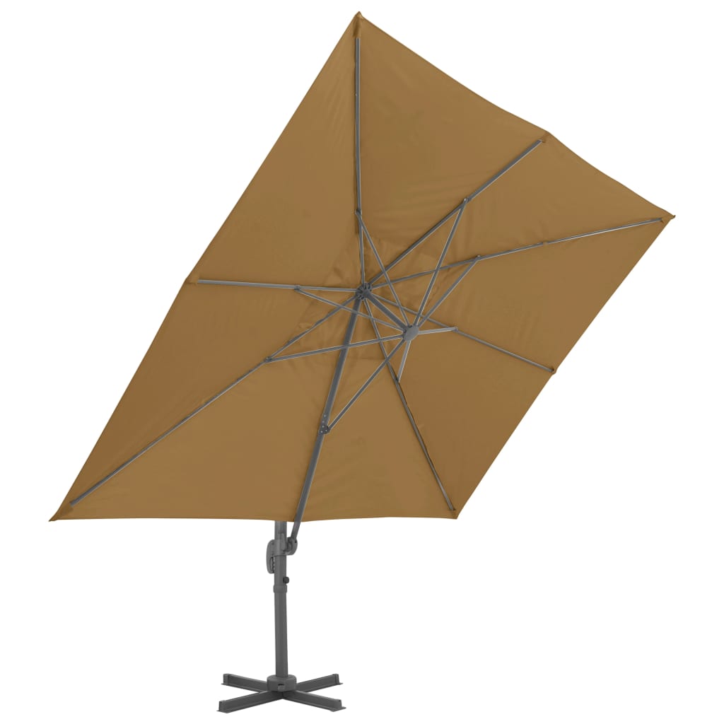 Vidaxl flytende parasol med aluminiumstang 400x300 cm taupe