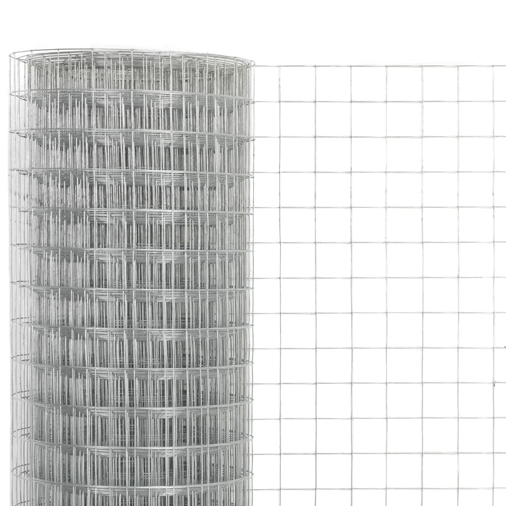 Alambre de pollo Vidaxl 10x1.5 M de acero galvanizado de plata de color plateado