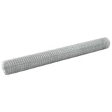 Alambre de pollo Vidaxl 25x1.5 M de acero galvanizado de color plateado