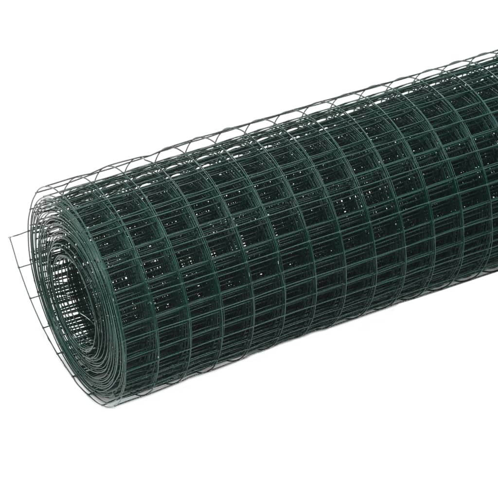 Filo di pollo vidaxl 10x0,5 m acciaio con rivestimento in PVC verde