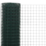 Alambre de pollo Vidaxl 10x1.5 m de acero con recubrimiento de PVC verde