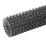 Alambre de pollo Vidaxl 10x1 m de acero con recubrimiento de PVC gris