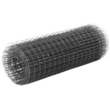 Alambre de pollo Vidaxl 10x0.5 m de acero con recubrimiento de PVC gris