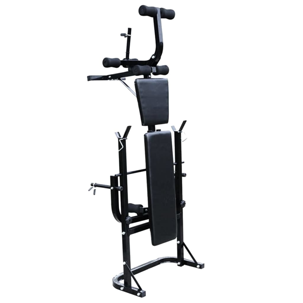 Vidaxl Weightsbank avec rack de poids et haltère ensemble 30,5 kg